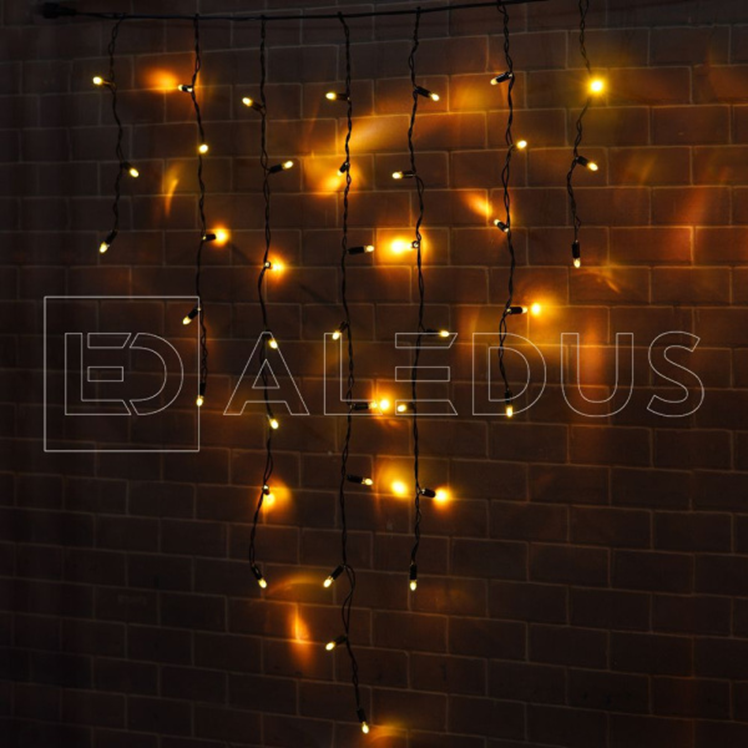 Электрогирлянда Бахрома ALEDUS 3x0.9 м, черный провод, ПВХ, теплый белый, арт. i-BP-3x0.9M-WW