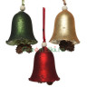 Набор елочных украшений Колокольчики с шишками 8 см., стекло, золотой, красный, зелёный, 12 шт., Kaemingk, арт. 129562 Набор елочных украшений Колокольчики с шишками 8 см., стекло, золотой, красный, зелёный, 12 шт., Kaemingk, арт. 129562