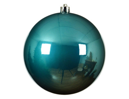 Пластиковый шар 140 мм., голубой туман, глянцевый, Kaemingk, арт. 022409