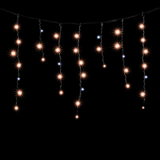 Электрогирлянда Бахрома, мерцает белый диод, 3,1х0,5 м., черн. пр., экстра теплый белый, LaitCom, арт. PIL150BLW-11-2EWW 02-199