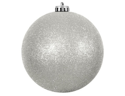 Однотонный пластиковый шар, глиттер, серебро, 150 мм, арт. 1131346