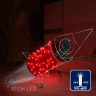 Светодиодная гирлянда Rich LED 10 м, 100 LED, 24В, соединяемая, влагозащитный колпачек, красная, мерцающая, белый провод, арт. RL-S10CF-24V-CW/R