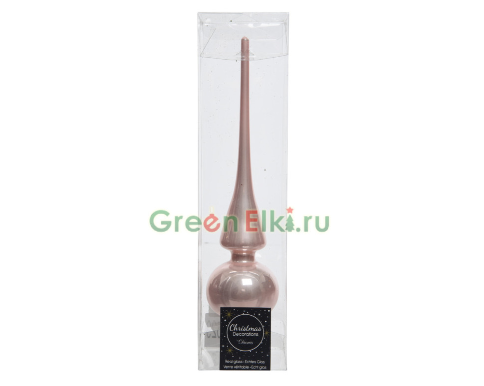 Елочная макушка Classic 26 см., нежно-розовая, стекло, KAEMINGK, арт. 113529