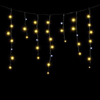 Электрогирлянда Бахрома, мерцает белый диод, 3,1х0,5 м., черн. пр., теплый белый, LaitCom, арт. PIL150BLW-11-2WW 02-101