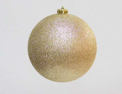 Однотонный пластиковый шар, глиттер, золото, 150 мм, арт. 1131349