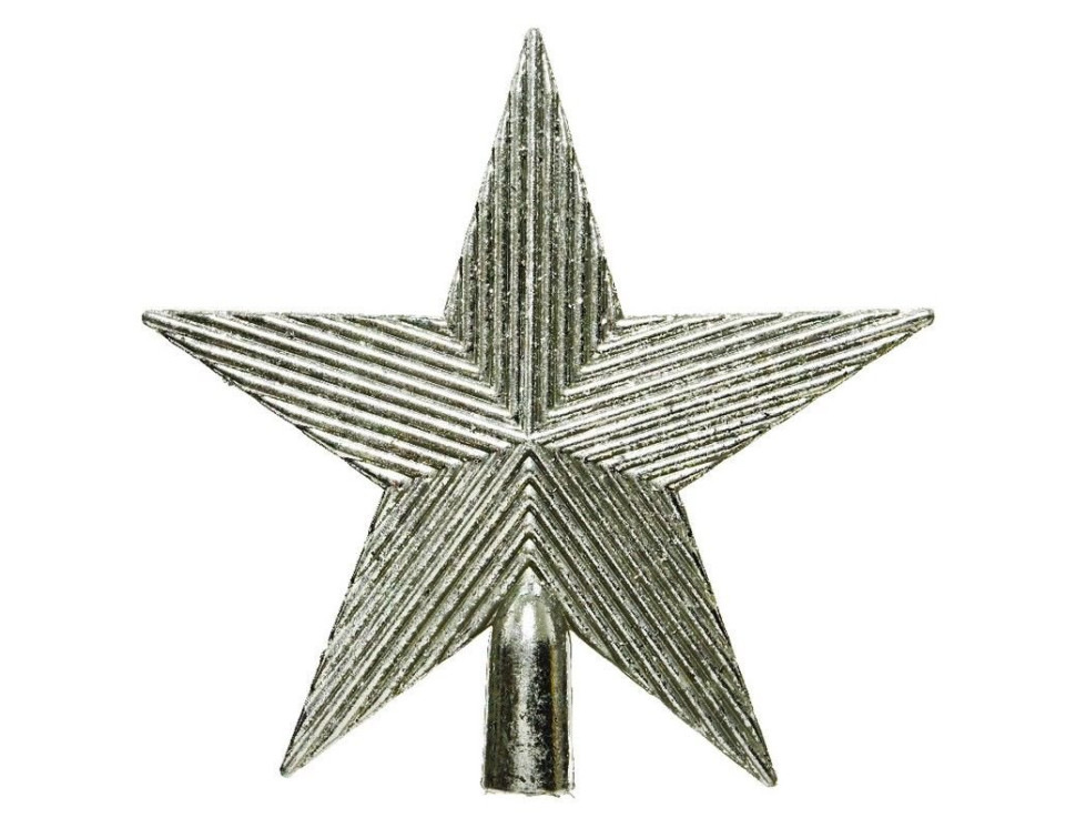 Верхушка Звезда Антик 19 см, серебро, пластик, арт. 521159