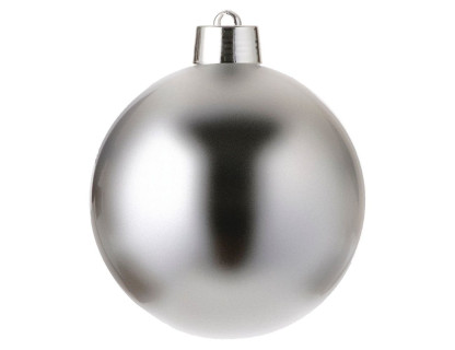 Пластиковый шар 200 мм., серебряный, матовый, арт. 1131347