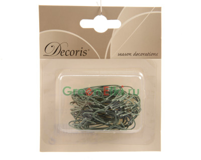 Крючки для елочных игрушек и украшений, 3,5 см, упаковка 75 шт, зеленый, Kaemingk, арт. 150090