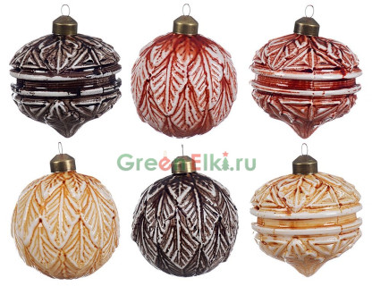 Набор винтажных стеклянных шаров Эль Милагро 88х85 мм., 12 шт., Kaemingk, арт. 069825