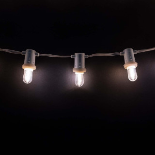 Электрогирлянда  Мини Белт-Лайт 10м, пров. бел. ПВХ, шаг 10 см, 100 патронов, IP65, арт. MBL10m/100L-8-1 21-103