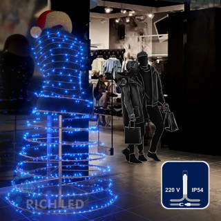 Светодиодная гирлянда Rich LED 10 м, 100 LED, 220 В, соединяемая, синяя, прозрачный провод, арт. RL-S10C-220V-T/B