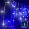 Светодиодная бахрома Rich LED, 3*0.5 м, сине-белая, прозрачный провод, арт. RL-i3*0.5-T/BW