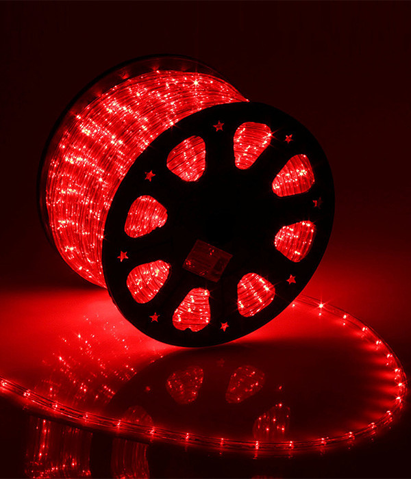 Светодиодный дюралайт 13 мм, красный, 24В, 36 LED/м, 360°, IP65, 100 м, LaitCom, арт. F3-H1-24V-R 27-103