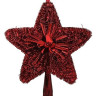 Верхушка Звезда Искристая 23 см, красный, фольга, пластик, арт. 410492