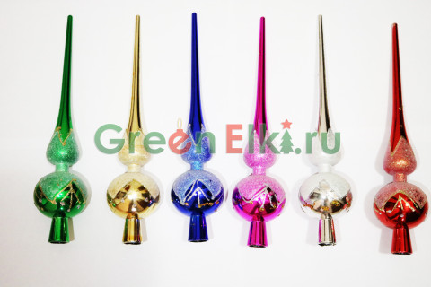 Елочная верхушка 28 см., пластиковая, цвета в ассортименте