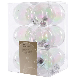 Набор пластиковых шаров 60 мм., прозрачный, глянцевые, 12 шт.,  Kaemingk, арт. 958010