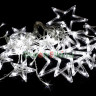 Светодиодная бахрома Звезды 2.5 x 0.95 м., 220V, 138 холодных белых LED ламп, прозрачный провод, контроллер. арт. w.02.5Т.138.S+ 