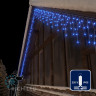 Светодиодная бахрома Rich LED, 3*0.5 м, синяя, мерцающая, белый резиновый провод, арт. RL-i3*0.5F-RW/B