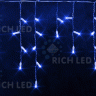 Светодиодная бахрома Rich LED, 3*0.5 м, синяя, мерцающая, белый резиновый провод, арт. RL-i3*0.5F-RW/B