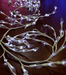 Светодиодная композиция Ветка с листьями, прозр. листья, 3 м., белый пр., белый цв, LaitCom арт. WS-08091003 11-026