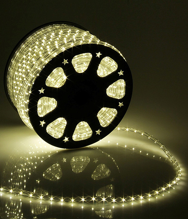 Светодиодный дюралайт 13 мм, тепло белый, 24В, 36 LED/м, 360°, IP65, 100 м, LaitCom, арт. F3-H1-24V-WW 27-105