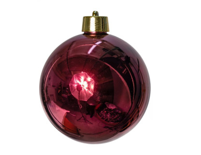 Пластиковый шар 200 мм., бордовый, глянцевый, арт. 1135120