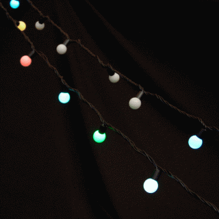 Гирлянда Шарики 7.5 м Rich LED, 50 LED-шариков по 23 мм, соединяемая (до 15 шт.), автосмена цвета RGB, 220 В, черный провод, арт. RL-T7.5-50C-23B-B/RGB