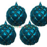Набор винтажных стеклянных шаров Бархатный Винтаж 100 мм., голубой антик, 4 шт., SHISHI, арт. 54834