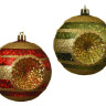 Набор пластиковых шаров Ретро с искорками 80 мм., красный и сосновый зелёный, 12 шт., Kaemingk, арт. 025804 Набор пластиковых шаров Ретро с искорками 80 мм., красный и сосновый зелёный, 12 шт., Kaemingk, арт. 025804