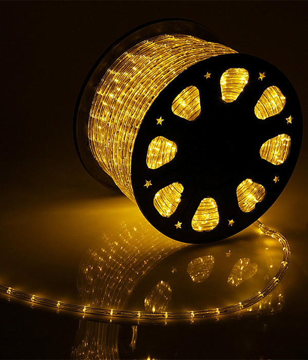 Светодиодный дюралайт 13 мм, желтый, 24В, 36 LED/м, 360°, IP65, 100 м, LaitCom, арт. F3-H1-24V-Y 27-106