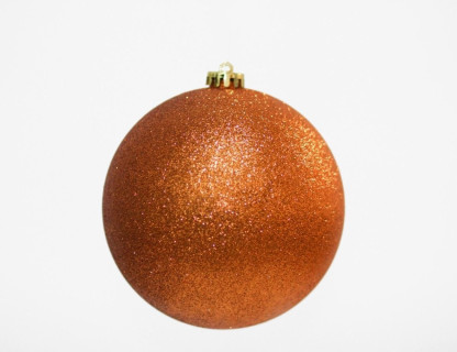 Однотонный пластиковый шар, глиттер, оранжевый, 150 мм, арт. 1131373