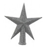 Верхушка Звезда Делюкс 13 см, серебро, глиттер, пластик, арт. 029079