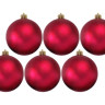 Набор пластиковых шаров Парис 80 мм., красный, матовые, 6 шт., Kaemingk, арт. 906426