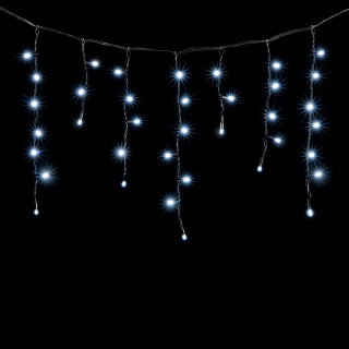 Светодиодная гирлянда Бахрома с колпачком, 3,1х0,5 м., с мерцанием, черн. пр., белый, LaitCom, арт. PIL120BLWCAP-11-2W 02-074