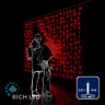 Светодиодный занавес Rich LED 2*1.5 м, облегченный, красный, прозрачный провод, арт. RL-CS2*1.5-T/R