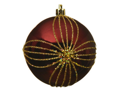 Набор пластиковых шаров Драгоценные лепестки 80 мм., бордовый, 12 шт., Kaemingk, арт. 025851