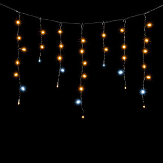 Светодиодная гирлянда Бахрома с колпачком, 3,1х0,5 м., с мерцанием, черн. пр., желтый, LaitCom, арт. PIL120BLWCAP-11-2Y 02-096