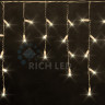 Светодиодная бахрома Rich LED, 3*0.5 м, теплая белая, белый резиновый провод, арт. RL-i3*0.5-RW/WW