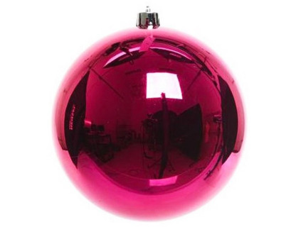 Пластиковый шар 200 мм., фуксия, глянцевый, арт. 167137