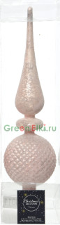Елочная макушка Сказки Востока 31 см., нежно-розовый, матовая, заснеженная, KAEMINGK, арт. 170011/3