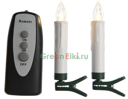 Набор свечей для елки Рождественские 13,5 см., 10 Led ламп, на клипсах, Kaemingk, арт. 494522