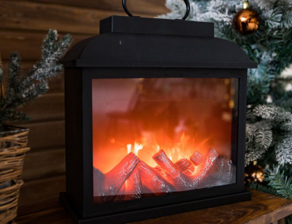 Светодиодный мини камин Камелёк Брилле с имитацией пламени 30х13х30 см, пластик, арт. 179084