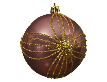 Набор пластиковых шаров Драгоценные лепестки 80 мм., розовый бархат, 12 шт., Kaemingk, арт. 025852