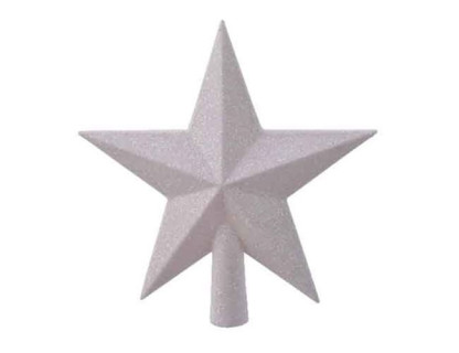 Верхушка Звезда Делюкс 19 см, белый радужный, глиттер, пластик, арт. 029546