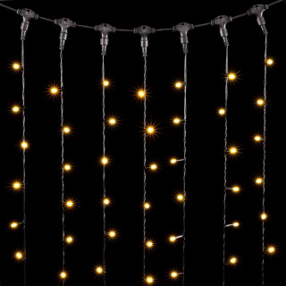 Светодиодный занавес с колпачком, 1х6 м., черн. пр., шампань, LaitCom, арт. PCL601CAP-11-2CH 01-148