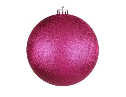 Однотонный пластиковый шар, глиттер, фуксия, 150 мм, арт. 1135110
