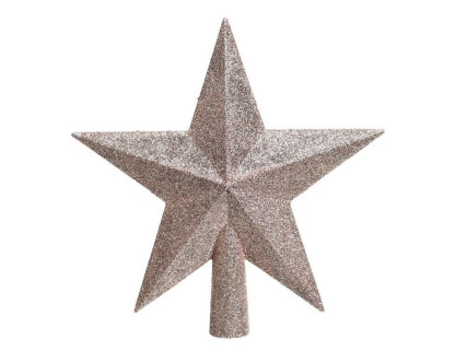 Верхушка Звезда Делюкс 19 см, нежно-розовый, глиттер, пластик, арт. 029549
