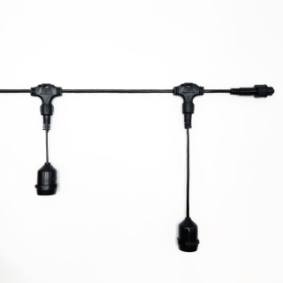 Электрогирлянда Белт-Лайт 10м, пров. чер. каучук, шаг 100 см, 10 подвесных патронов, IP65, арт. UBL10m/10L-1