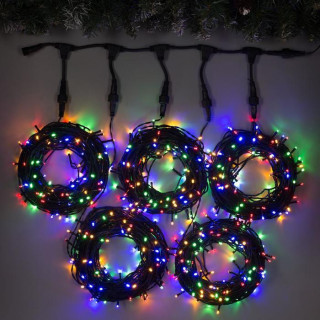 Спайдеры ALEDUS 5 нитей по 20 м, черный провод, RGB, с мерцанием, арт. SP-B-5-20М-М/F