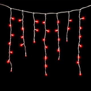 Электрогирлянда Бахрома, 3,1х0,5 м., прозр. пр., красный, LaitCom, арт. PIL150-10-2R 02-054